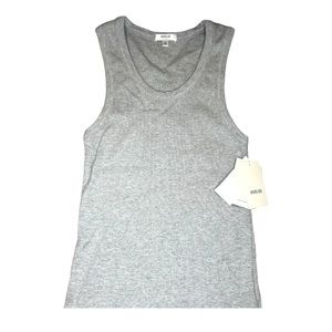 AGOLDE Women’s Gray Poppy Scoop Ribbed Stretch Tank Top Size Medium